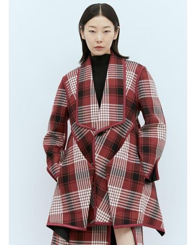 Issey Miyake Counterpoint Check Jacket - Red