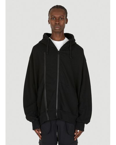 Undercover Double Zip Hooded Sweatshirt - Black