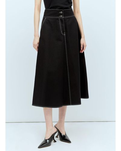 Max Mara Canvas Flared Skirt - Black