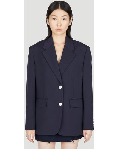Prada Wool Mohair Suit Blazer - Blue