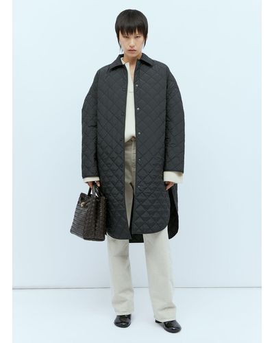 Totême Quilted Cocoon Coat - Blue