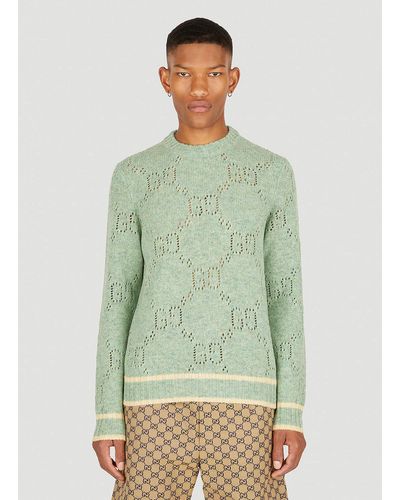 Gucci GG Perforated Sweater - Green