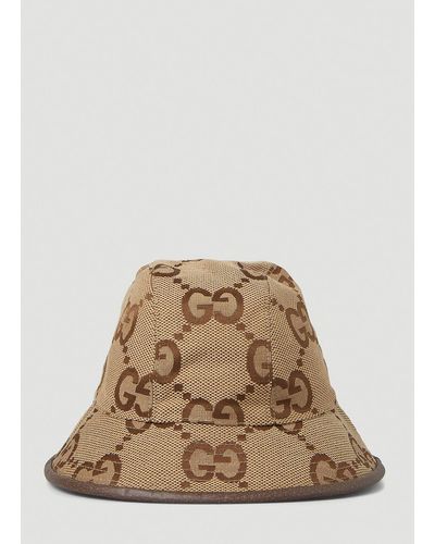 Gucci Jumbo Gg Bucket Hat - Natural