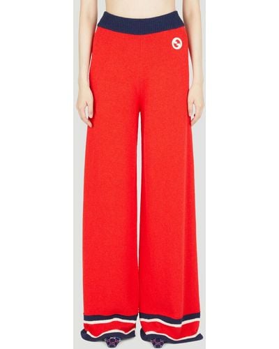 Gucci Color Block Knit Pants - Red