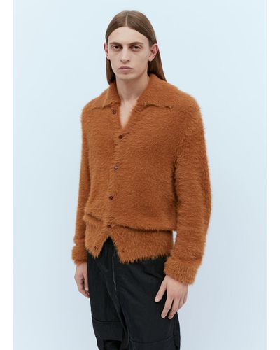 Dries Van Noten Soft-fluffy Knit Cardigan - Natural