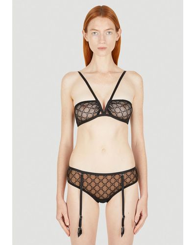 Gucci Gg Tulle Lingerie Set - Natural