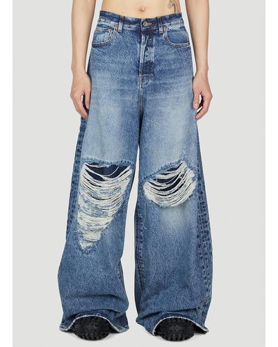 Vetements Distressed Baggy Jeans - Blue