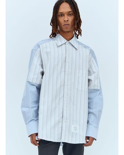 Thom Browne Oversized Striped Shirt - Blue