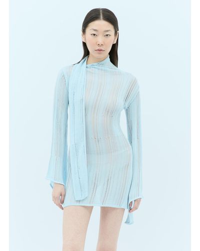 AYA MUSE Lys Open-knit Dress - Blue