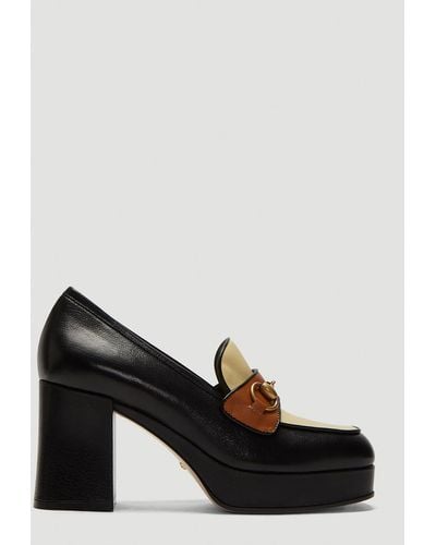 Gucci Horsebit Heeled Loafers - Black