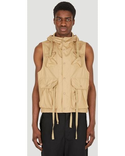 Engineered Garments Hooded Field Vest Jacket - Natural