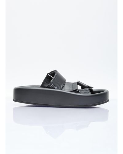 MM6 by Maison Martin Margiela Webbing Slip-on Platform Sandals - Black