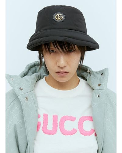 Gucci Logo Plaque Bucket Hat - Grey