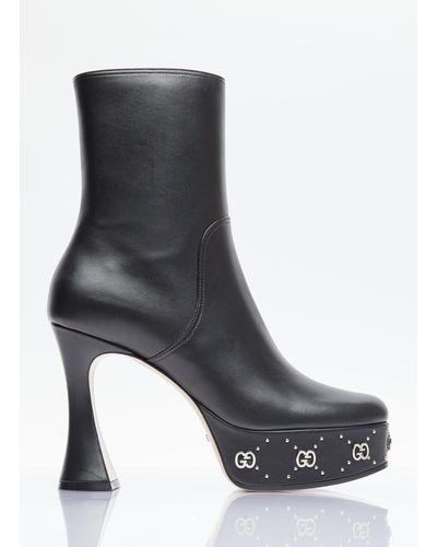 Gucci Gg Studs Platform Boots - Grey