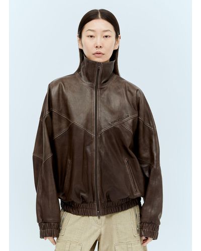 Acne Studios Supple Leather Jacket - Brown