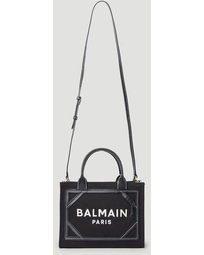 Balmain B-army Monogram Small Tote Bag - White