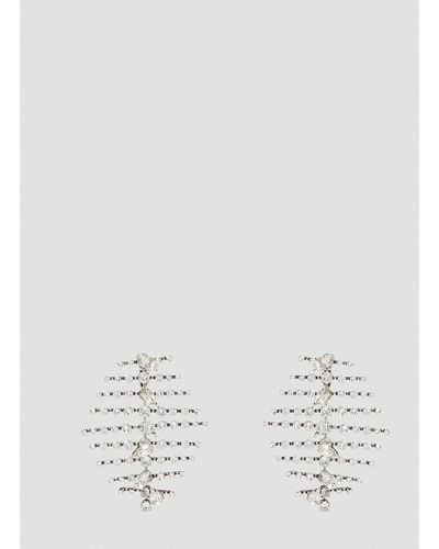 Saint Laurent Fishbone Earrings - White