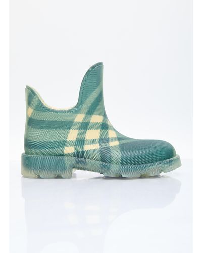 Burberry Check Rubber Mash Low Boots - Green