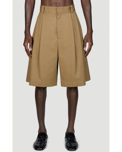 Bottega Veneta Cotton Gabardine Bermuda Shorts - Natural
