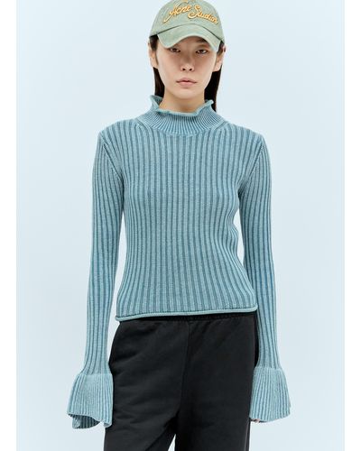 Acne Studios Ruffled Sleeves Jumper - Blue