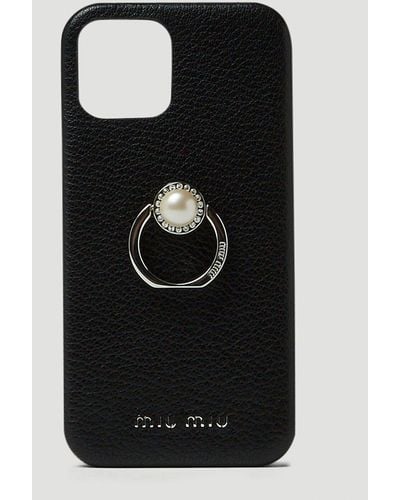 Miu Miu Madras Pearl Ring Iphone 12 Pro Case - Black
