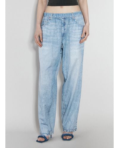 Alexander Wang Printed Denim Track Trousers - Blue