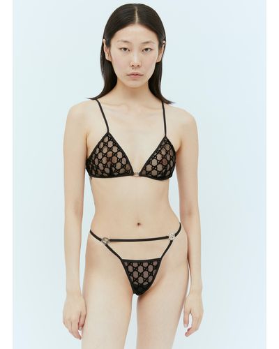 Gucci Gg Embroidery Lingerie Set - Natural