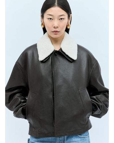 Bottega Veneta Smooth-grain Leather Jacket - Black