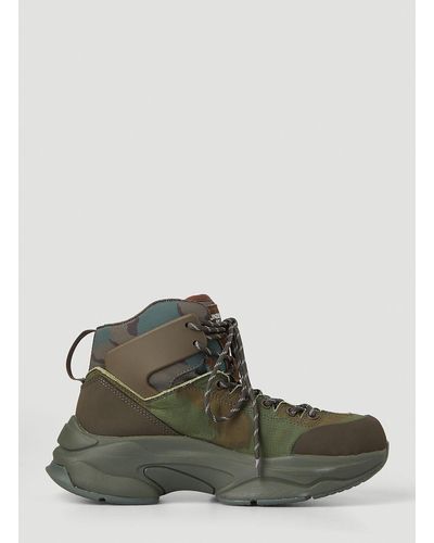 Undercover Panelled Camo-print Boots - Brown