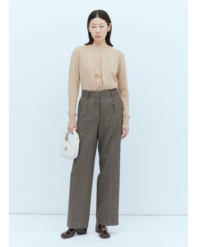 Miu Miu Check Trousers - Brown
