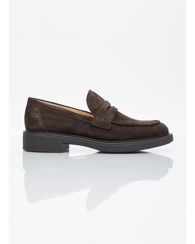 Gianvito Rossi Harris Suede Loafers - Brown