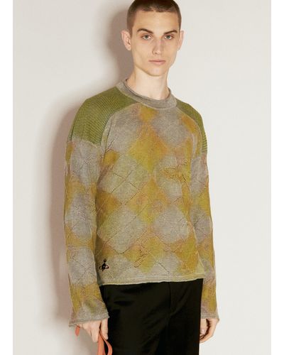 Vivienne Westwood Argyle Knit Jumper - Green