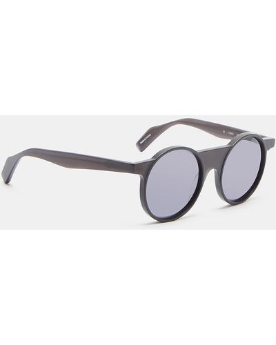 Yohji Yamamoto Yy5014 Matte Round Sunglasses In Black
