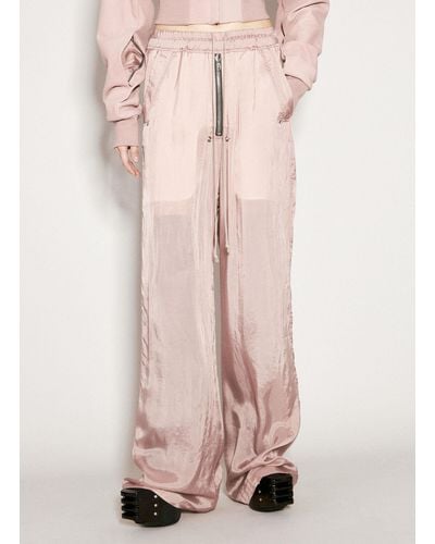Rick Owens Satin Track Trousers - Pink