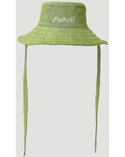 Marni Logo Embroidery Bucket Hat - Green
