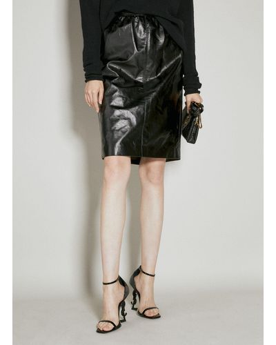 Saint Laurent Pencil Leather Skirt - Black