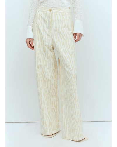 Song For The Mute Printed Trousers - White