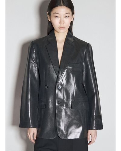MM6 by Maison Martin Margiela Coated Suit Blazer - Grey