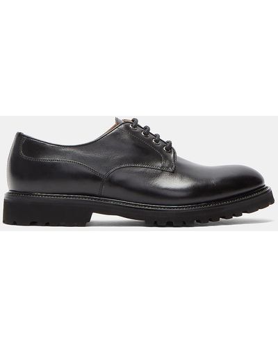 Aiezen Men's Vibram Soled Buffed Derby Shoes In Black