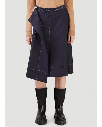 Maison Margiela Contrast-panel Skirt Shorts - Blue