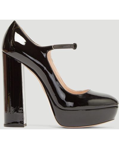 Miu Miu Mary Jane Patent Leather Court Shoes - Black