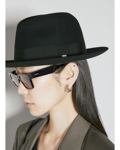 Saint Laurent Fedora Wool Hat - Black