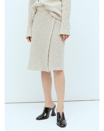 Bottega Veneta Textured Knit Wraparound Midi Skirt - Natural