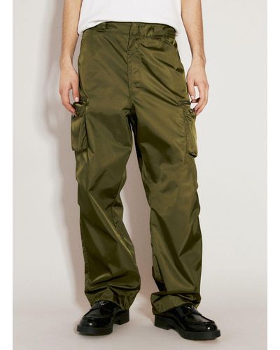 Prada Wide-Leg Cargo Pants - Green