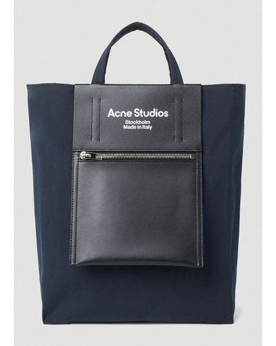 Acne Studios Classic Logo Tote Bag - Blue