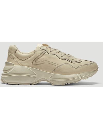 Gucci Rhyton Dirt Leather Trainers - Natural