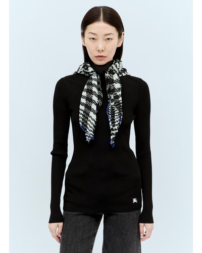 Burberry Scarf Rib Knit Jumper - Black