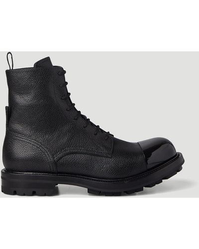 Alexander McQueen Worker Lace-up Boots - Black