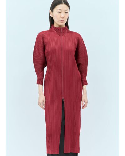 Pleats Please Issey Miyake Monthly Colors: November Coat - Red