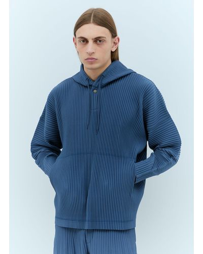 Homme Plissé Issey Miyake Monthly Colors: December Hooded Sweatshirt - Blue